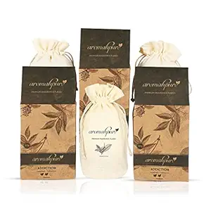 Aromahpure Premium Car Perfume Fragrance Flakes - Addiction - ?Leather Fragrance Luxury Car Air Freshener made Organically with Essential Oil, Grains, and Flakes - 50Gms, Refresh your car for 30 days (Pack of 3)