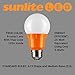Sunlite A19/3W/O/LED LED A19 Colored Light Bulb, 3 Watts (25w Equivalent), E26 Medium Base, Non-Dimmable, UL Listed, 1 Count (Pack of 1), Orange