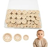 Holzknöpfe, 20 mm, 25 mm, 15 mm, Mehrfachauswahl-Knöpfe für Strickjacken, dekorative Monatsknöpfe, langlebig und zart, für DIY, handgefertigte Nähdekorationen, Wanddekoration, 150 Stück