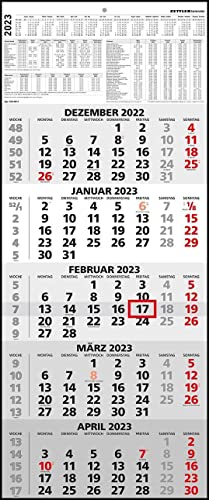 5-Monatskalender 2023 - Büro-Kalender 30x71,8 cm (geöffnet) - mit Datumsschieber - Zettler - 971-0011