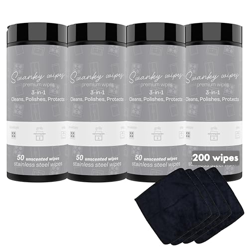 Swanky Stainless Steel Cleaner Wipes - Grime & Grease Remover