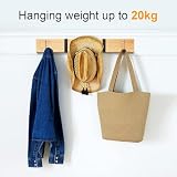 Anjuer Wieszaki na płaszcze montowane na ścianie, 5 chowanych haczyków, nośność do 20 kg, bambusowe, czarne
