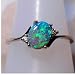 Produktbild Gamloious Frauen Green Fire Opal Gems 925 Silberne Hochzeit Verlobungsring Größe 5-11 (6)