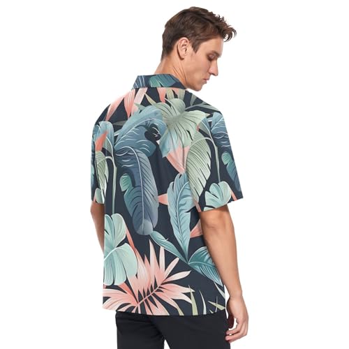 Camisa de deporte tropical para hombre con botones manga corta 4