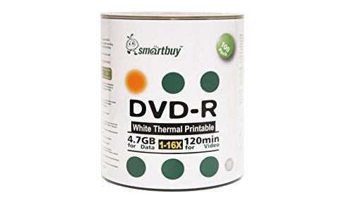 Smartbuy 100-disc 4.7gb 120min 16x DVD-R White Thermal Hub Printable Blank Media Recordable Disc-image-28