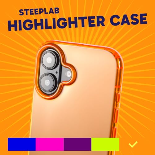 SteepLab Neon Highlighter Case for iPhone 16 - The Grippy Jelly Case w/Protective Air Pockets (Intense Bright Orange) by SteepLab - Used condition - Image 2