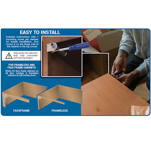 25 Pack Rok Hardware Soft Close for Cabinet Doors/Metal Soft Close Adapter/Damper/Hardware/Zinc/Hinge/European Made! SCD101