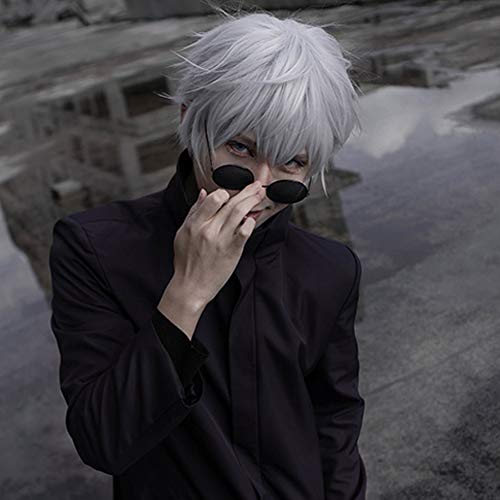 Image of Gojo Satoru Cosplay Glasses Jujutsu Kaisen COS Prop Retro Small Round Eyeglasses