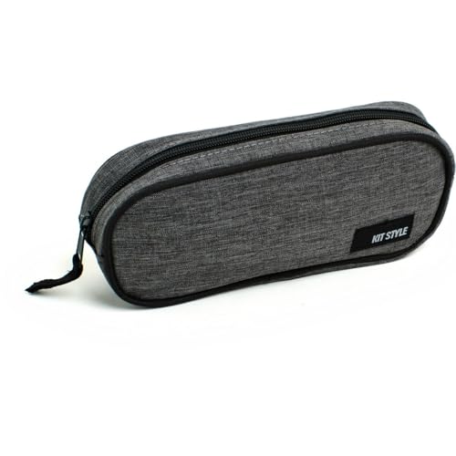 Estojo Escolar KIT Basic Man – Retangular, Compartimento Unico, Cores Sortidas e Zíper Reforçado - Ideal para Canetas, Lapis e Material Escolar.