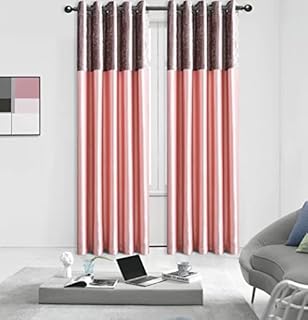 Pair of Crushed Velvet Band Curtains Fully Lined Eyelet Ring Top Faux Silk Window Treatment (Blush Pink, 46''Widex54''Drop)