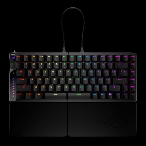 ROG Falcata, Tastiera Split Gaming al 75%, Switch magnetici ROG HFX V2, Sensori ROG Hall, Pulsante Multifunzione, USB-C 2.0, Bluetooth 5.0 e 2.4GHz, Connettività Tri-Mode, Armoury Crate, Nera - Tastiera gaming