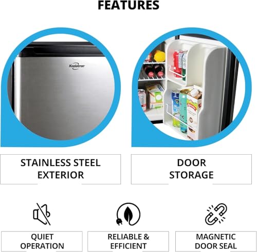 Koolatron 12V / 110V Refrigerator - Mini Fridge for Trucks Cool Storage for Kitchen Bedroom Office Travel Camping Dorms Compact Free Standing Neveras Pequeñpara Apartment 1.76 cu.ft - Black by Koolatron - Image 5
