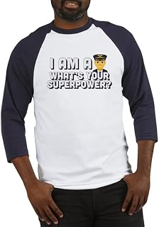 CafePress Emoji Pilot Superpower Baseball Tee Baseball Shirt