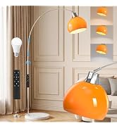 FILIYANO Modern Black Arc Floor Lamp with Marble Base, Adjustable