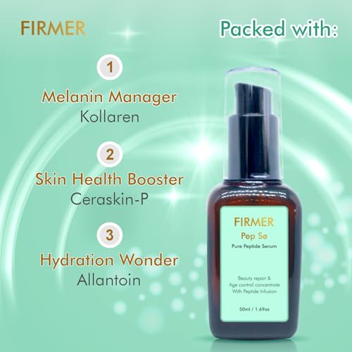 Firmer Pure Peptide Anti-aging Serum that Boosts Collagen, Elastin, Reduces Fine Lines & Wrinkles, Skin Tightening, Firming, Hydrating & UV Repair Face & Neck for Men & Women-50ml