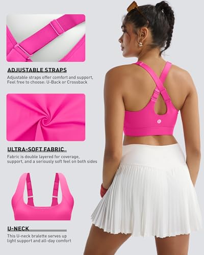 Image of RUNNING GIRL Adjustable Straps High Impact Sports Bra for Women,High Support Workout Sports Bras with Sewn in Pads