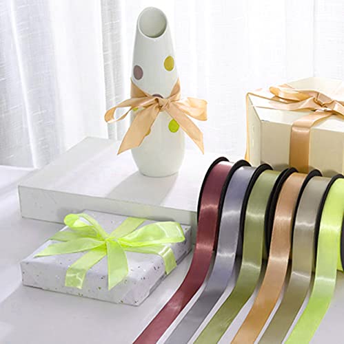 Warmadorn Champaign Gold Satin Ribbon,1 Inch 100 Yards Craft Solid Fabric Ribbon For Gift Wrapping Floral Bouquets Wedding Birthday Party Decoration #TOP5