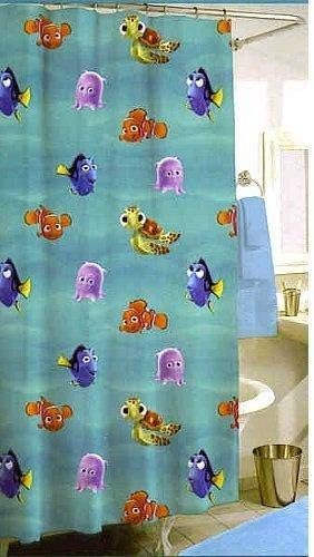 Disney Finding Nemo Shower curtain w/ 12 hooks