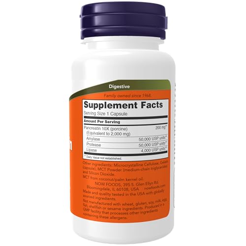 Now Foods 2945 Now Supplements, Pancreatin 10X 200 Mg With Naturally Occurring Protease (Protein Digesting), Amylase (Carbohydrate Digesting), And Lipase (Fat Digesting) Enzymes thumb #1