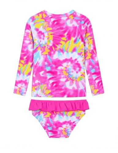 Image of Girls Rash Guard Swimsuit Long Sleeve Tankini Sets Two Pieces Bathing Suit Swimwear UPF 50+ Sun Protection