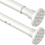 Gardinenstange 300 CM Lang Duschstange ohne Bohren Ausziehbare Teleskopstange Vorhang Duschvorhangstange für Badezimmer,Schlafzimmer Weiß(255-310CM Φ32mm)