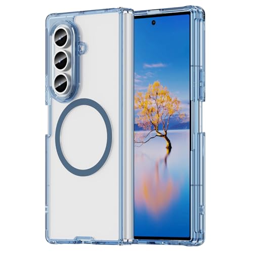 �X�}�z�P�[�X �Ή��@�� for Samsung Galaxy Z Fold7 �ϏՌ��J�����ی�p �N���A�����}�O�l�b�g�P�[�X Blue