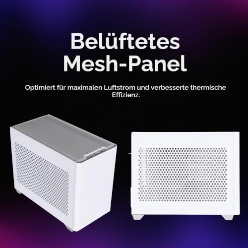 Cooler Master NR200 weißes SFF Mini-ITX-Gehäuse mit kleinem Formfaktor und belüftetem Panel, Dreifach-Slot-GPU… – Ansicht 8