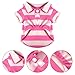 Dog Shirt Polo Shirt Striped Collar Puppy Clothes Summer Button Up Pet Clothes for Small Medium Dogs Cats for Boy Girl Pets (Pink, Small)