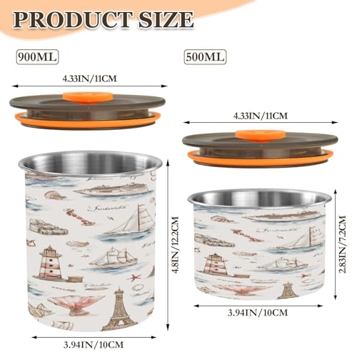 Envase de café hermético de acero inoxidable 17oz ATTX miniatura 2