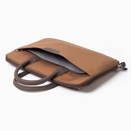 Image of Bellblock Sleek Messenger Laptop Bags For Men /Women Office Use | Travel Friendly With Luggage Strap | Office Bag For Man /Woman | Cotton Canvas | Olive Green (Upto 14 Inch)