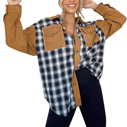 Manteau chemise long mince veste à carreaux légère femmes avec poche