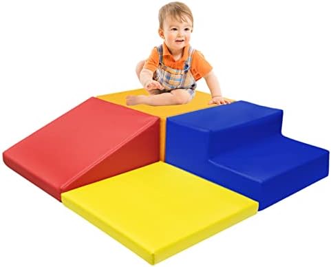 jamani Soft Foam Play Corner Climber, Indoor Active Playset for Home, Preschool and Daycare, 4-Piece