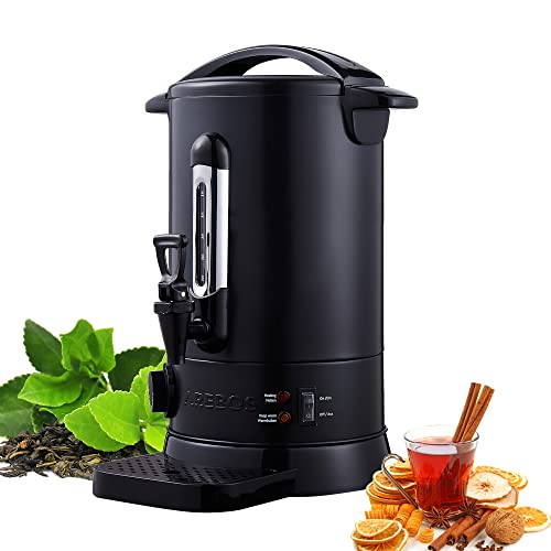 Arebos Distributeur de Boisson Chaudes 950W | Chaudière à eau 8,8L 40 Tasses | Marmite à Vin Chaud en Inox | Thé Café Soupe Dispositif de réchauffement |Thermostat | Réglage de la température 30-110°C