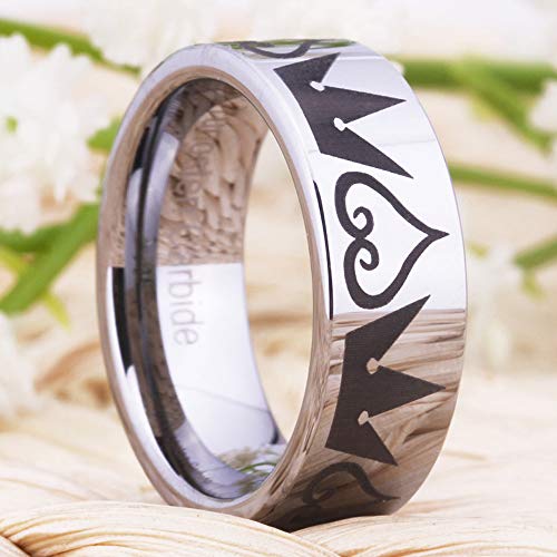 CLOUD DANCER Cosplay Jewelry 8mm Silver Pipe Kingdom Hearts & Crowns Design Ring Wedding Ring Engagement Ring-Free Inside Engraving4