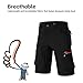 LVYWEX MTB Shorts Loose-fit, Men's Cycling Shorts Lightweight with Zipper Pockets & Socks(All Black,X-Large)