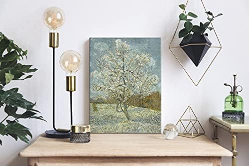 Wieco Art - The Pink Peach Tree by Van Gogh Famous Oil Paintings Reproduction Modern Gallery Wrapped Landscapes Artwork Giclee Canvas Prints Classic Pictures on Canvas Wall Art for Home Decorations