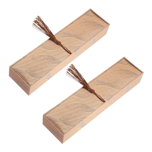 MALUGOGO Joyeros con forma rectangular, diseño chino vintage con borla, 2 piezas, material de tela, elegante almacenamiento y exhibición para collares y piezas de joyería para uso personal y regalo