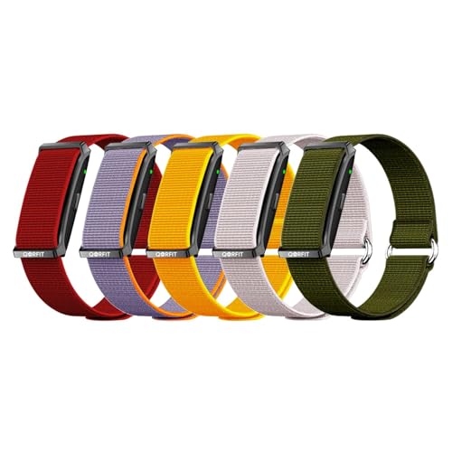 QORFIT Vibe Core 22mm Nylon Watch Strap for Smartwatch & Fitness Band (Pack of 5) – Adjustable, Breathable Replacement Watch Band, Quick Release Soft Sport Strap for Men & Women (Multicolor) view 1