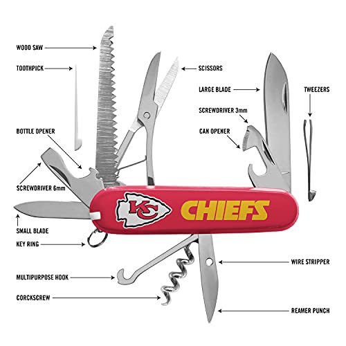 The Sports Vault Nfl Kansas City Chiefs Classic Pocket Multi-Tool #TOP1