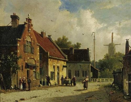 Poster animaux et village d'Adrianus Eversen pour créer un salon cosy chaleureux
