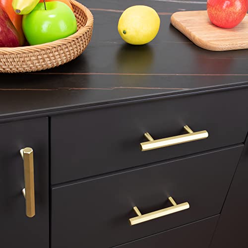 Qogrisun 5-Pack Solid Brass Hexagon Cabinet Pulls - 5-Inch Hole Center, Brushed Finish, Perfect For Kitchen, Bathroom, Dresser, And Cupboard Hardware #TOP2