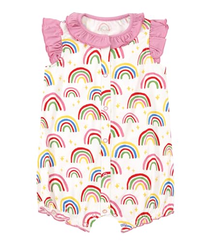Baby Girl's Romper-Viscose Made from Bamboo, Ruffle Sleeve Jumpsuit Infant Rompers Summer Outfits Soft Clothes