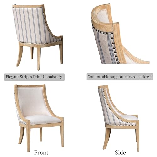 image for Martha Stewart Farmhouse Dining Chair, Recessed Armchair for Bedrooms,