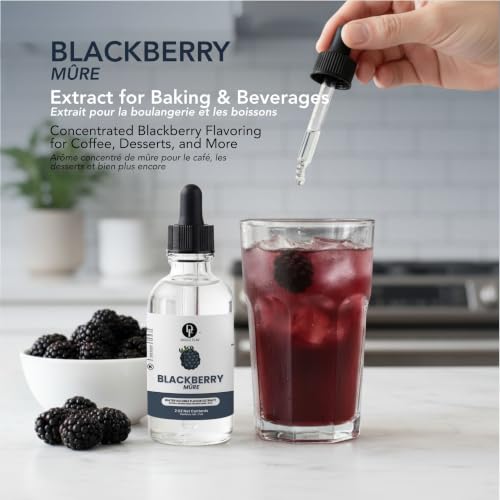 Image of Dolce Flav Blackberry Extract | 2 Oz. | Baking Flavor Concentrate for Cakes, Cocktails, Frosting & Smoothies - Highly Concentrated, Included Measured Pipet