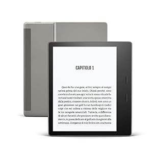 Kindle Oasis - Ora con tonalit&agrave; della luce regolabile - Resistente all&rsquo;acqua, 32 GB, Wi-Fi + connettivit&agrave; cellulare gratuita, Grafite