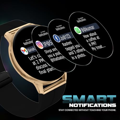 Image of GameSir Evo Vista Smartwatch, 1.39 inch HD Round Display, Bluetooth Calling, Heart Rate & SPO₂, 100+ Sports Modes, IP67, Long Battery Life for Men & Women (Magnatic GoldDial Black)