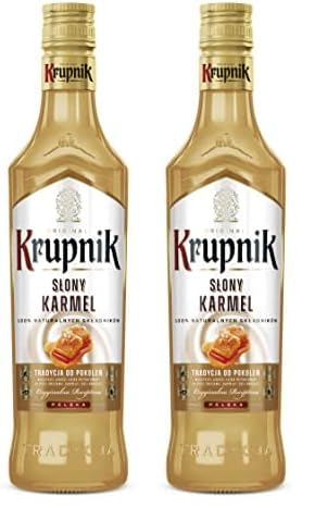 Krupnik Salted Caramel Liqueur - Sweet and Salty Polish Creamy Liqueur Crafted from Cream, Milk and Vodka - Creamy Texture Caramel and a Touch of Salt, Perfect for Coffee and Desserts 16% ABV, 50cl