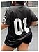SOLY HUX Women's Plus Size Jersey Lace Up V Neck Short Sleeve T Shirts Number Graphic Tee Tops Streetwear Black Graphic XX-Large Plus