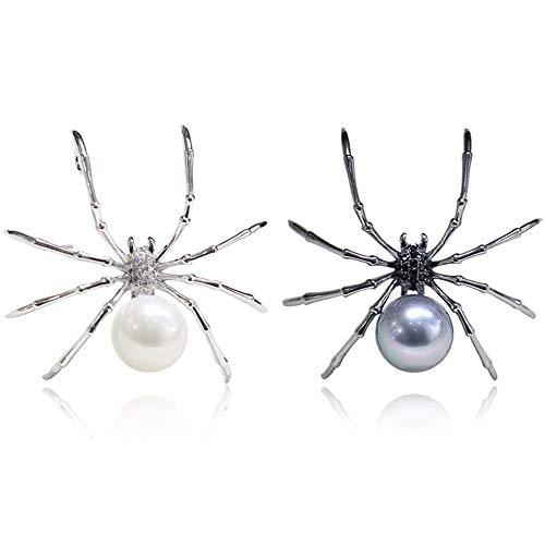 Pin de araña con perlas artificiales de alta calidad y aleación