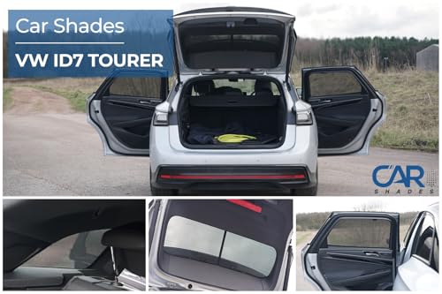 Satz Car Shades kompatibel mit Volkswagen ID.7 Tourer 2024- (6-teilig) Passgenaue Sonnenschutzblenden
